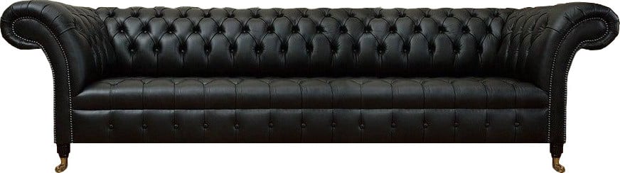 Chesterfield vierzitter sofa zwart designer designbank voor de woonkamer