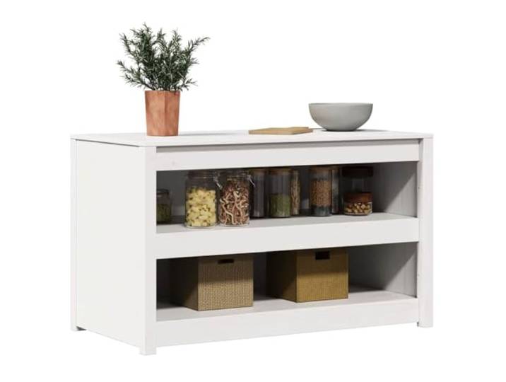 KTHLBRH Küchenschrank MEPPEL weiß 106 x 55 x 64 cm Kiefer massiv Verstellbare Einlegeböden, robuste Konstruktion, platzsparendes Design, einfache Montage