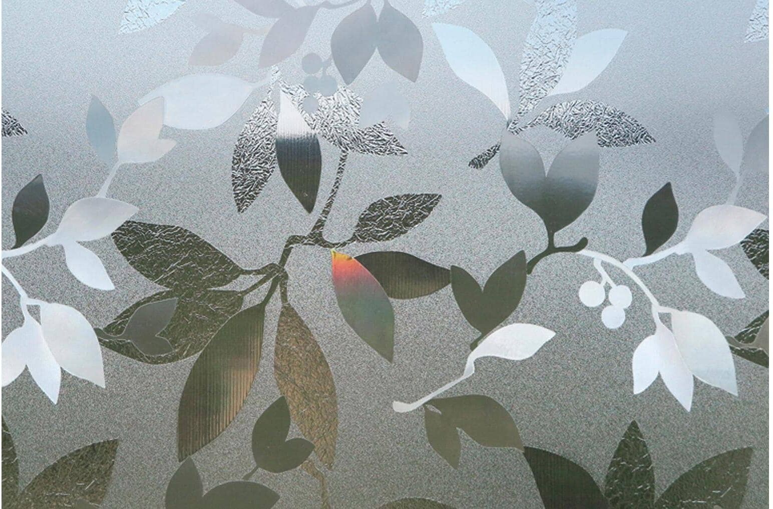 Fensterfolie HUBATKA TEXTIL "Fensterfolie BLÄTTER", grau, B:46cm L:150cm, Kunststoff, Fensterfolien, Fensterfolie grau B/L: 46cm x 150cm