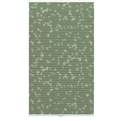 Plissee GARDINIA "Dekor Ginkgo Oesyter Mushroom", grün, B:50cm H:130cm, Obermaterial: 100% Polyester, Plissees, Klemmträger mit Feststellschraube, Plissee Concept Trägern zum Klemmen