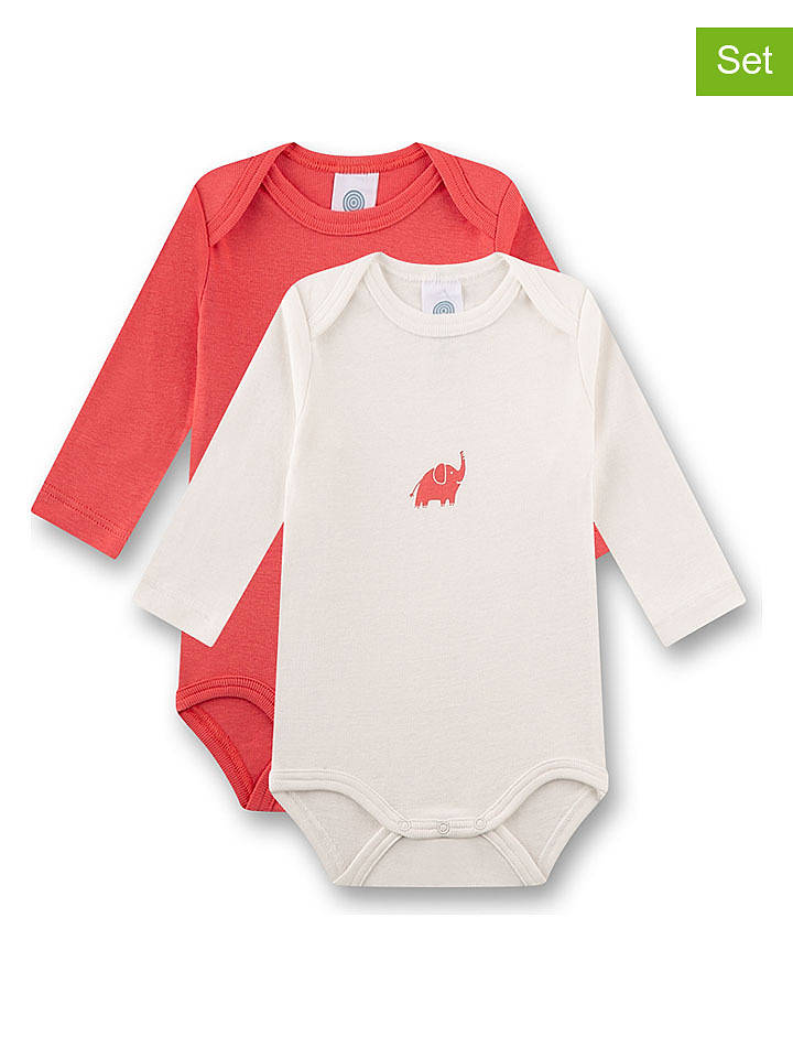 Sanetta 2er-Set: Bodys in Creme/ Rot - 74