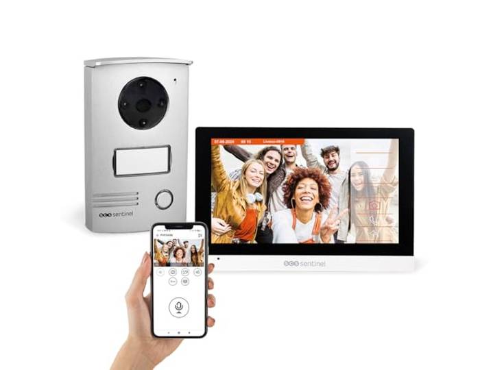 Interphone Vidéo Connecté Filaire – Écran Tactile 7 Pouces\, Vision Nocturne VisioDoor wifi\, grand angle\, mémoire carte micro SD\, IP55\, surveillance\, PVF0056