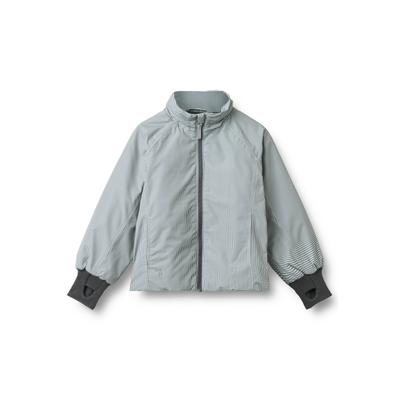 Outdoorjacke WHEAT "WHEAT Lightweight Puffer Jacket Sollo", Jungen, Gr. 98, grau (blau check), 100% Recycled Nylon, kariert, normal, amerikanischer Ausschnitt, Jacken Outdoorjacke, reflektierend
