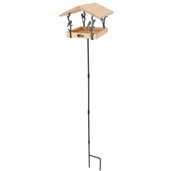 Esschert Design Zilpzalp Futterhaus auf Stab, Vogelhaus