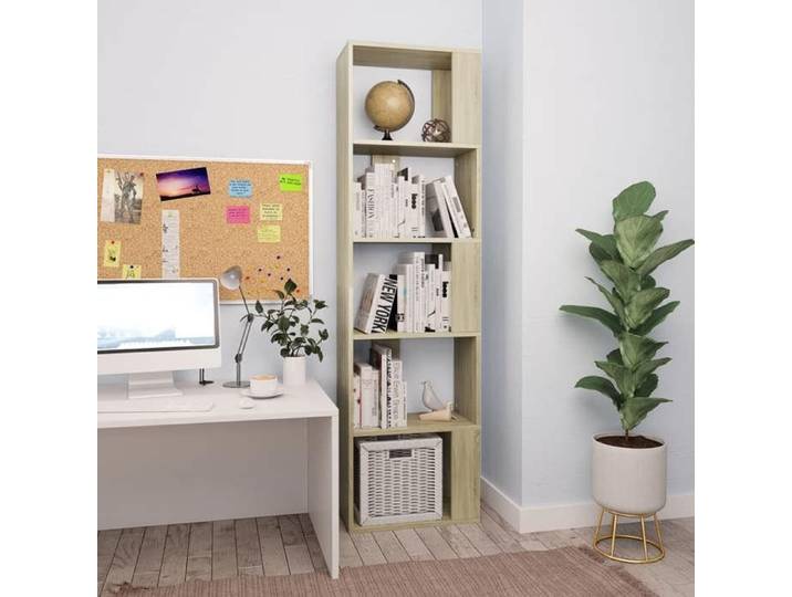 Bibliothèque-Meuble de Rangement Chêne sonoma Bois d'ingénierie