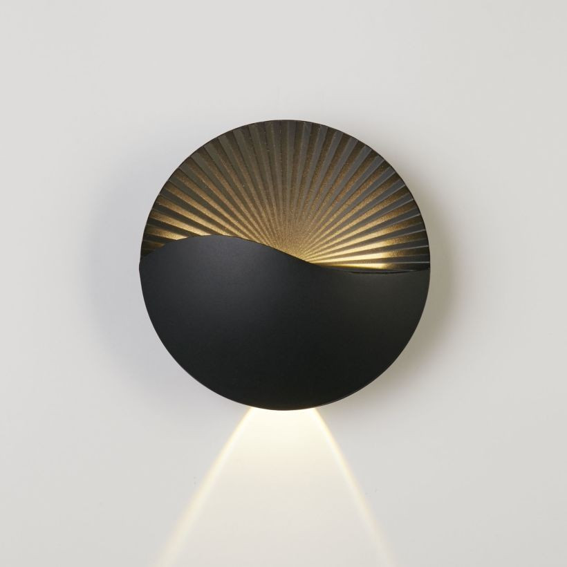 Moderne wandlamp Sunrise Lyora zwart van aluminium