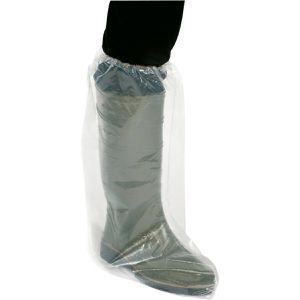 Kerbl Überschuhe 15375, 50 cm Höhe, PE, Einweg, wasserdicht, transparent, 100 Stück