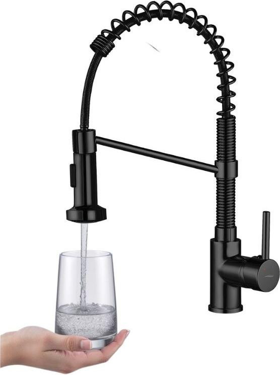 Kuchinox Keukenmengkraan met veermechanisme, zwart, staand