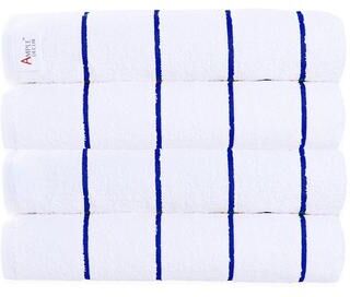 "Superior Cotton Beach Towel Cabana Striped by Ample Decor-Pack of 4-16 - 30"" x 68"""