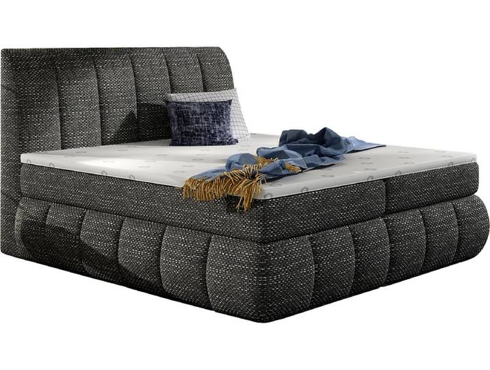 Boxspringbett ELTAP VINCENZO dunkelgrau 160x200cm halbfest