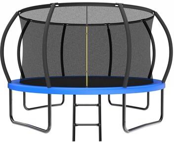 neno 12FT Recreational Kids Trampoline with Safety Enclosure Net & Ladder for Outdoor