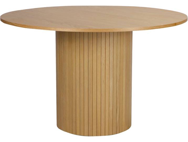 Esstisch MÖBILIA, natur, natur, natur, B:120cm H:75cm T:120cm, Melaminplatte in Eiche, Tische, Esstisch, Sockel mit Lamellendesign