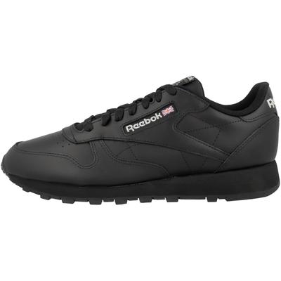 Sneaker REEBOK "Reebok Leather Sneaker low Unisex Erwachsene Schuhe", Herren, Gr. 43, schwarz, Glattleder, Schuhe Sneaker, Perforationen