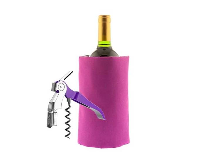 (20 Sets) Koala Spain Violetter Weinset (2 Stück), 1 Verstellbarer Kühlschlauch, 1 Zweitakt-Korkenzieher