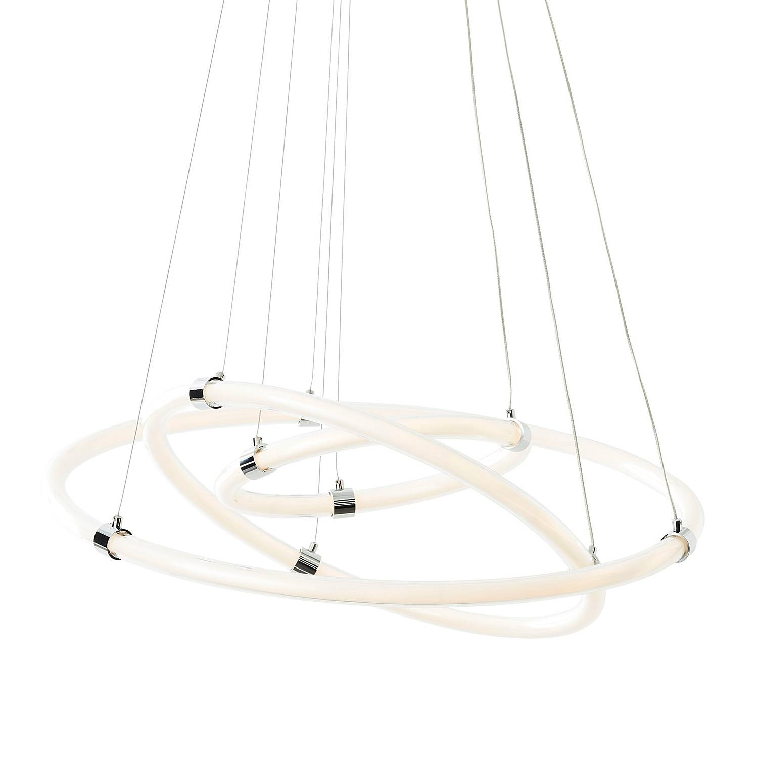 Brilliant Poolen Design LED hanglamp wit, dimbaar met afstandsbediening, Diameter: 80 cm