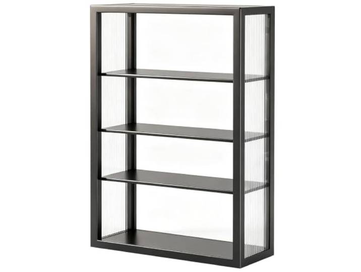 Gewürzregal Wandmontage, 4 Etagen Verstellbare Regalböden Höhe 70cm Wandregal Ohne Bohren Kleber Platzsparend, für Küche Wohnzimmer Badezimmer Balkon Wand(Black)