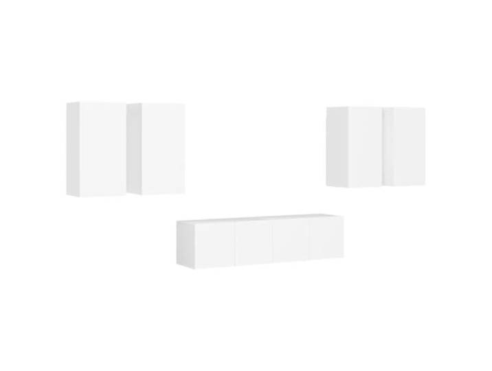 Helloshop26 Möbel-Set Schrank Buffet TV Wohnzimmer Schlafzimmer Wohnzimmer 6-teilig Holz Technik Weiß 02_0025021