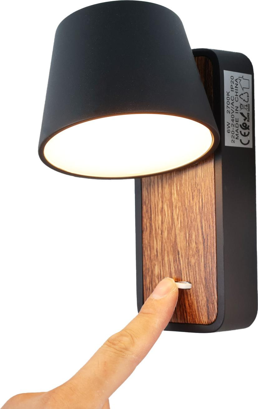 Alpinaluz Wandlamp voor slaapkamer en hal met verstelbare LED-spot en schakelaar