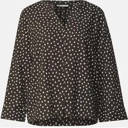3/4 Arm Bluse mit Punktemuster Schwarz 42
