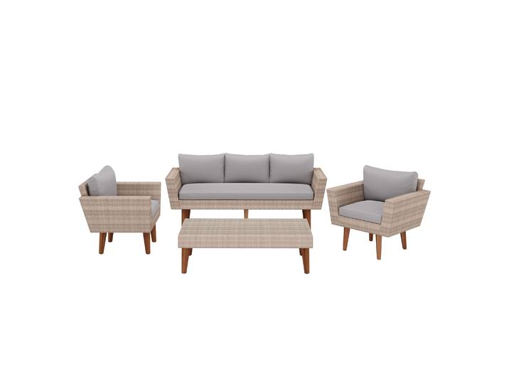 Lounge Rattan EVORA beige/grau