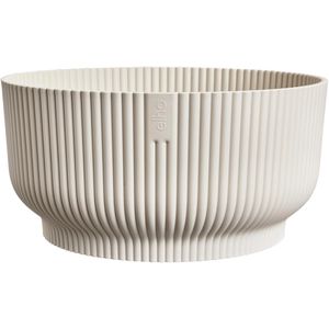 elho Übertopf Vibes Fold Bowl, leinenweiß, Ø 25 x 12 cm, aus Kunststoff, für innen
