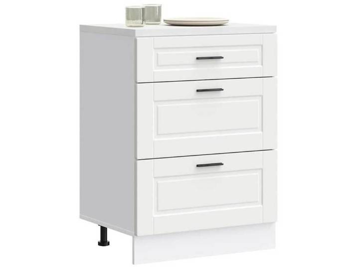 SALE 2025 Commode bahut cuisine - Armoire de cuisine Porto - blanc - bois d'ingénierie 27 05 Kg 9344