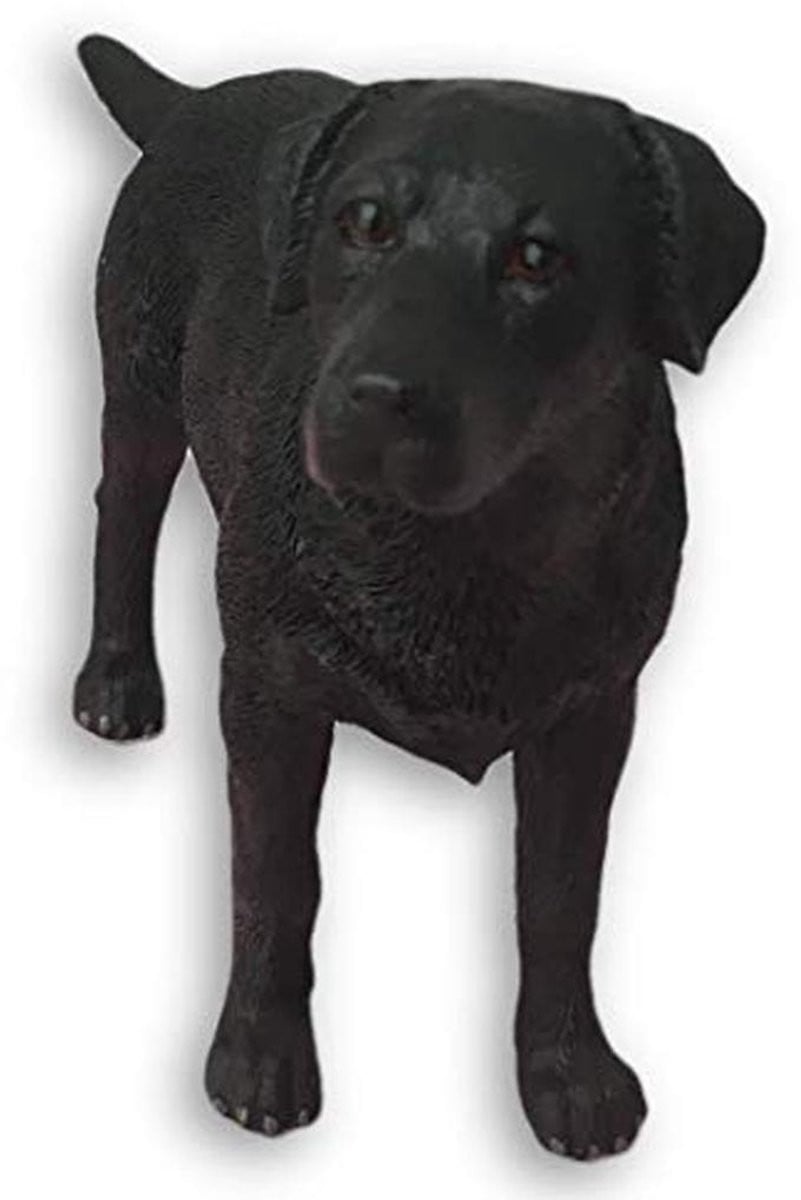 Zwart Labrador Ornament Hond van Steen voor op tafel