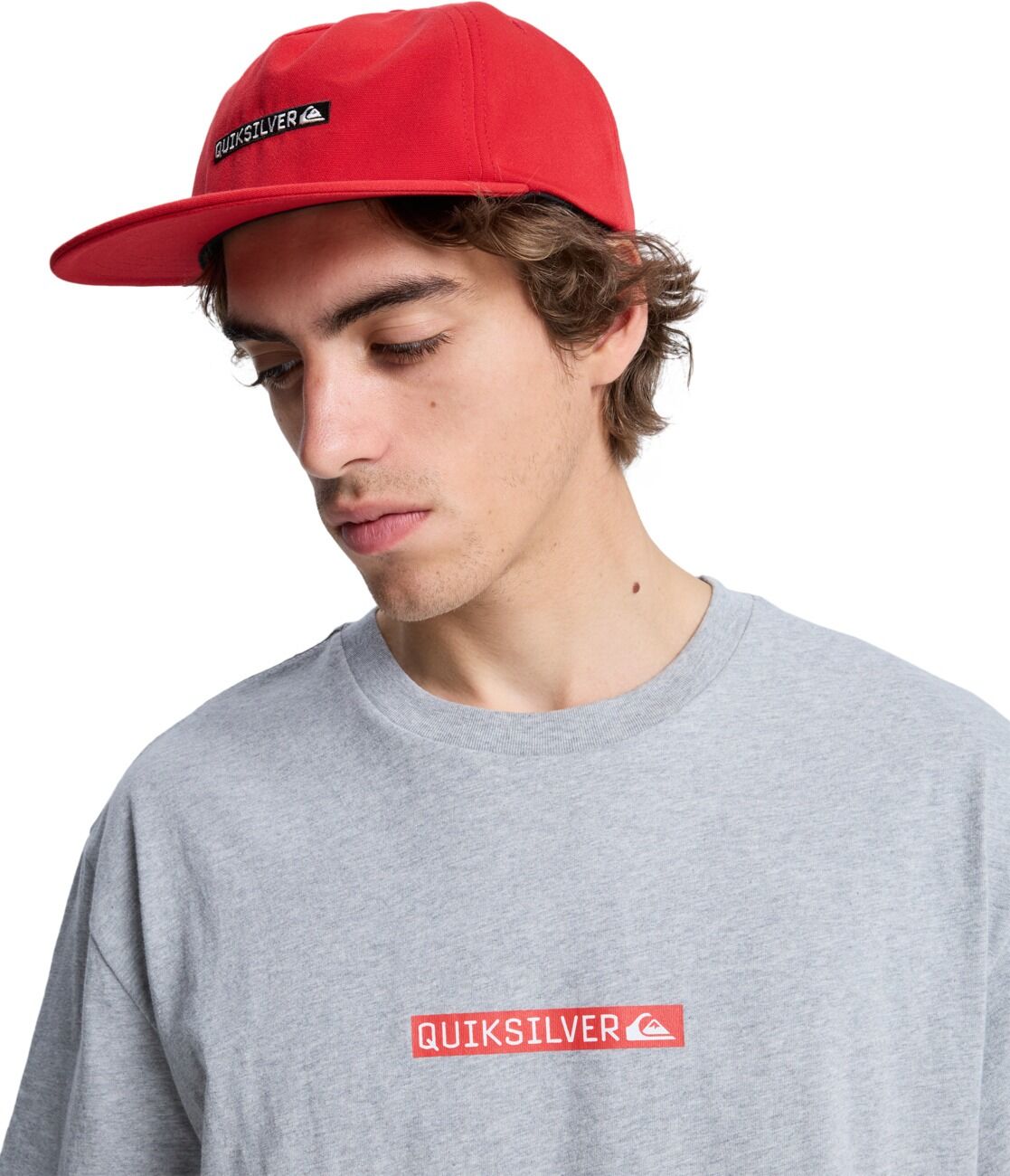 T-Shirt QUIKSILVER "Dna Clicker", Herren, Gr. M, light grau heather, Obermaterial: 100% Baumwolle., Shirts T-Shirt light grau heather M