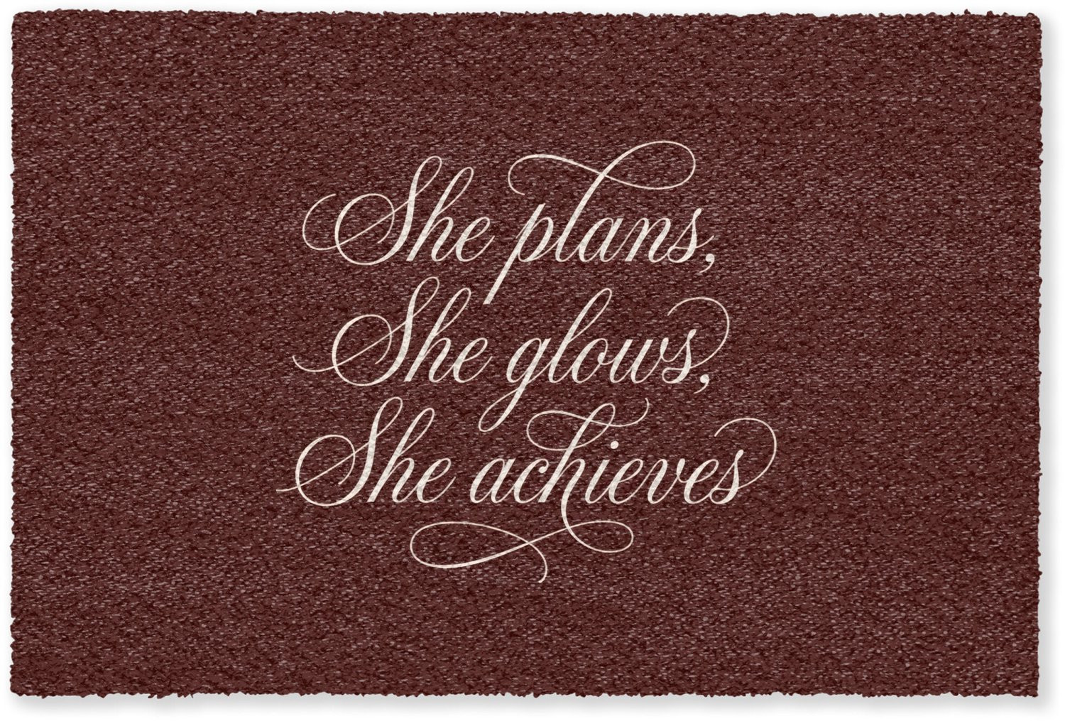 MuchoWow Deurmat She plans she glows she achieves - Rood - 60 x 40 cm