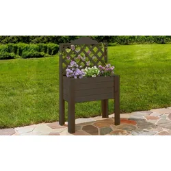 Balkon Hochbeet Zürich - 60 x 30 x 100 cm - Farbe: Anthrazit - Balkon Hochbeet aus imprägniertem Kiefernholz - FSC zertifiziert