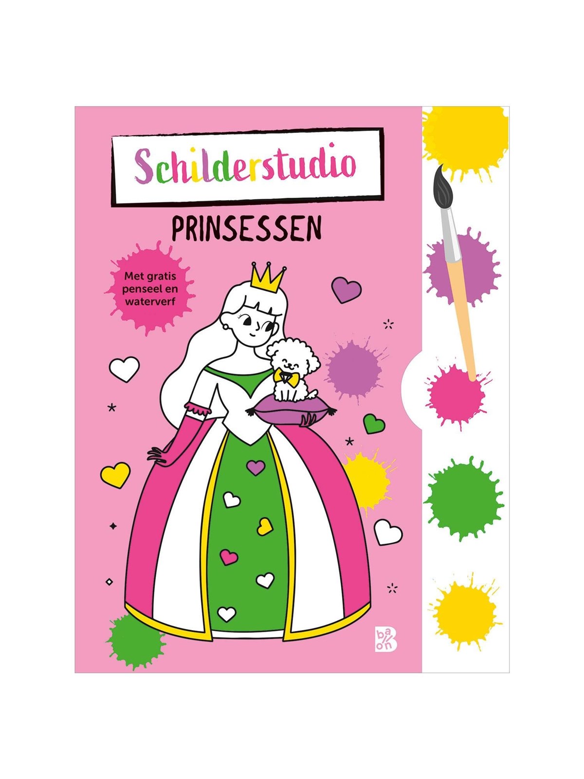Coloring Book with Paint Palette and Brush Princesses
