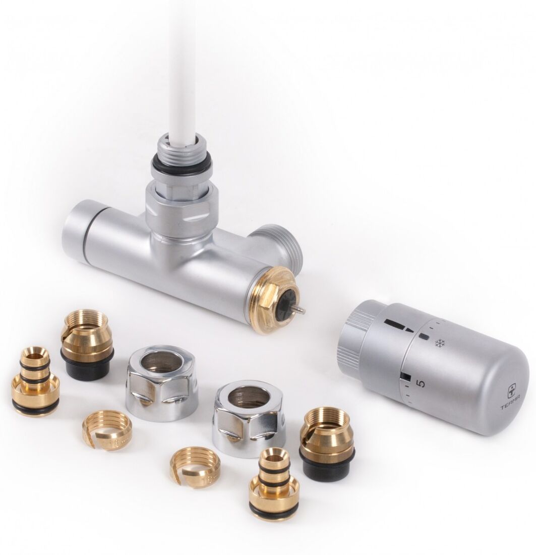 "Terma Set Lanzen-Thermostat-Verbundeckventil 50mm CYLINDER GZ 1/2""-Ø16x2, Ø15 links, WRZT5G5-ST, Si WRZT5G5-ST"