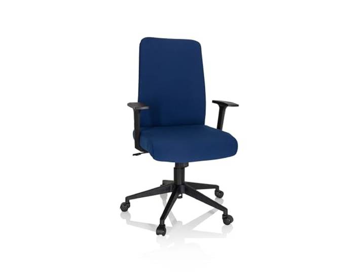 hjh OFFICE 724582 Home-Office Bürostuhl COSIO I Stoff Dunkelblau Drehstuhl gepolstert, Rückenlehne ergonomisch, Wippfunkion
