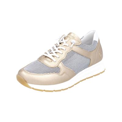 Sneaker REMONTE "Remonte Sneaker Leder", Damen, Gr. 39, gold, Leder, Schuhe Sneaker