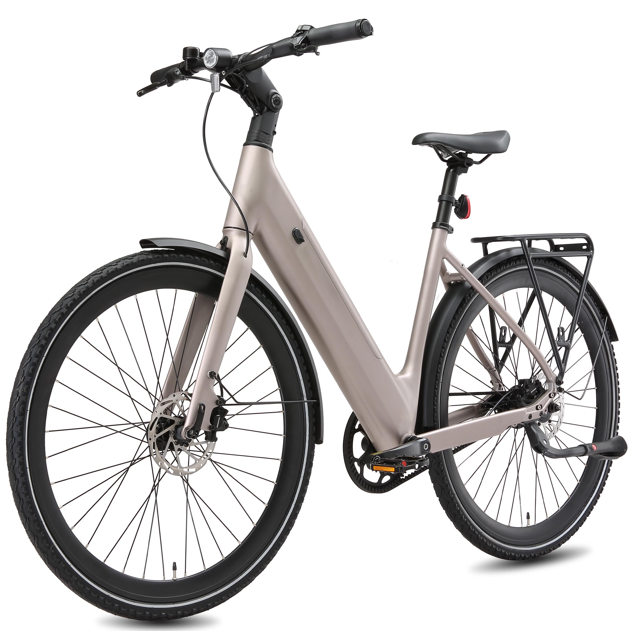 Maxtron Urban20 E-Bike 28" Damen Herren, City Elektrofahrrad 250W, 36V 15Ah Akku, 90 km Reichweite, Drehmomentsensor, Riemenantrieb, Tiefeinsteiger