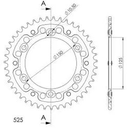 Supersprox Stealth-Kettenrad 525 43Z (Orange)