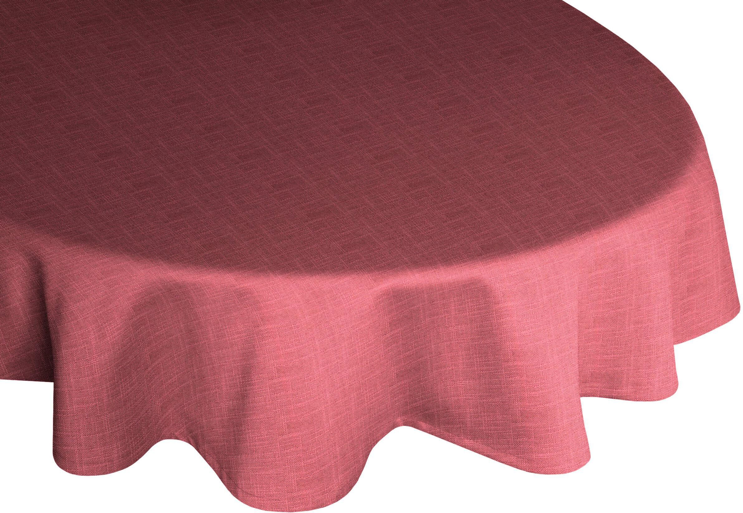 Tischdecke WIRTH "WIESSEE" Gr. 1, rosa, Ø:160cm, Baumwolle, Leinen, Modal, Tischdecken, Tischdecke, rund