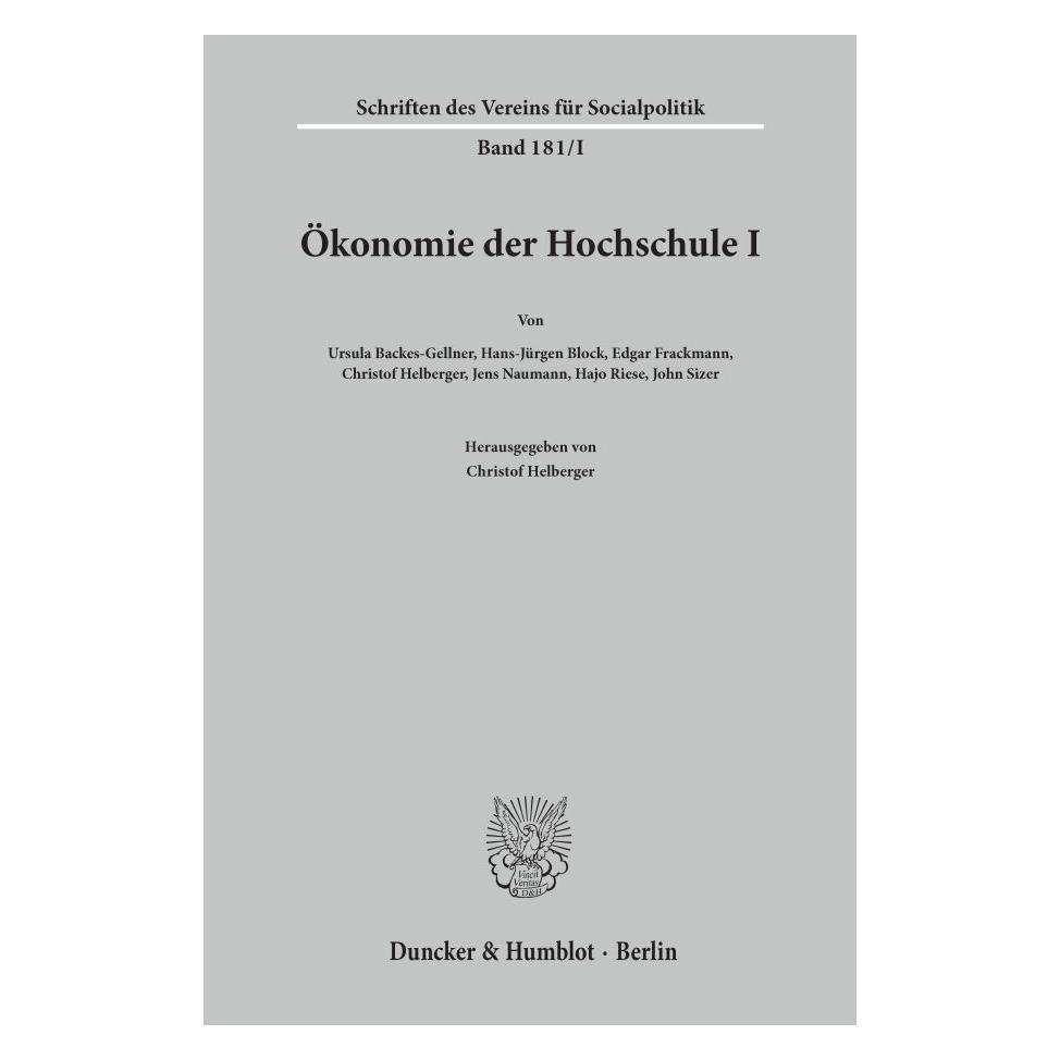 Duncker & Humblot Ökonomie der Hochschule I. (Deutsch, Softcover, Christof Helberger) (55344879)