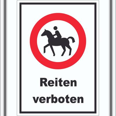 HB-Druck Reiten verboten Aufkleber A6 (105x148mm)