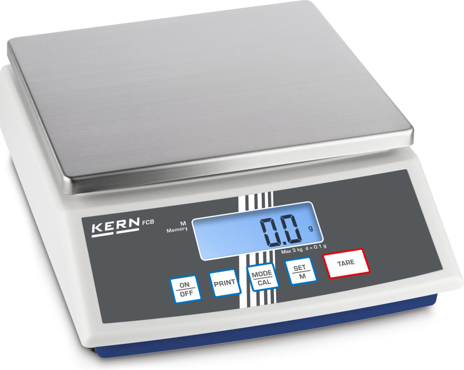 Kern Tischwaage FCB 12K1+C kalibriert, Wägebereich 12000 g, Ablesbarkeit 1 g ; KERN & Sohn)