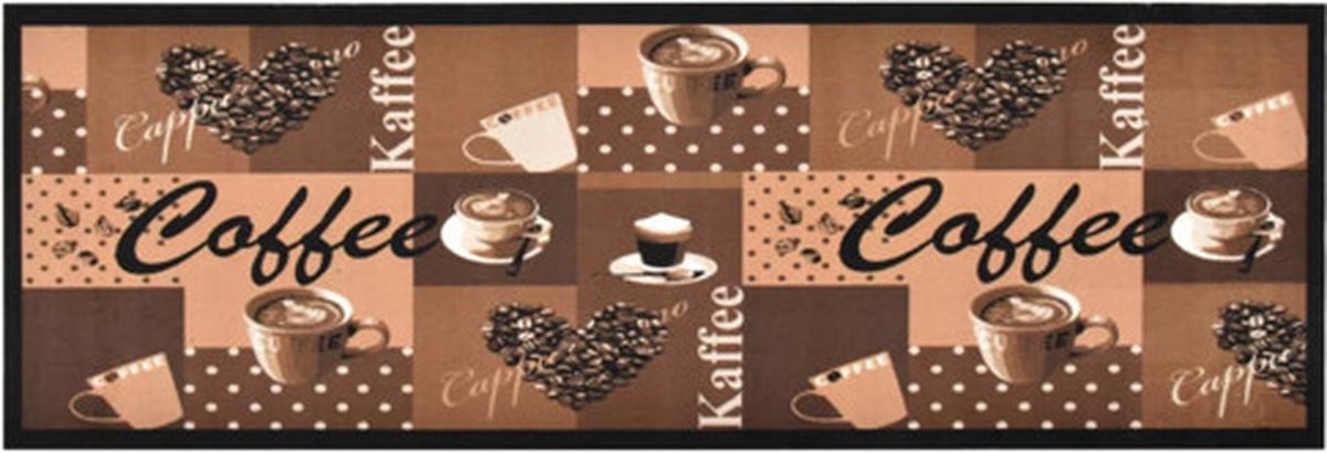 vidaXL Keukenmat Abstract Coffee Bruin - 60 x 300 cm