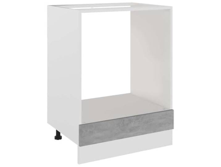 HGFDVCMR Herdumbauschrank Lyon Betongrau Küchenschrank 60x46x81,5 cm Praktischer Ofenschrank für die Küche aus robustem Holzwerkstoff mit speziellem Fach für Ihren Einbaubackofen.