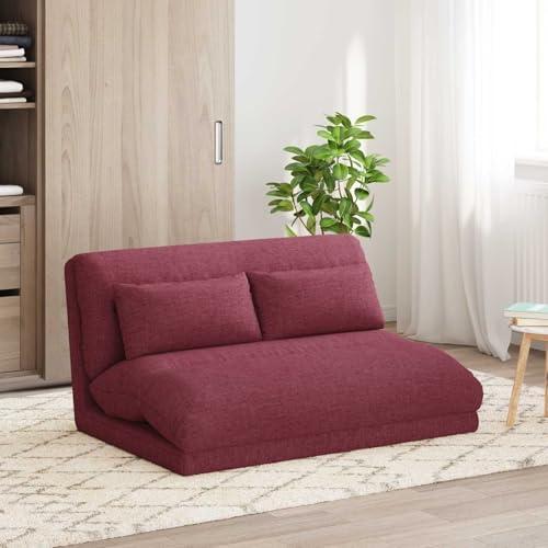 Weinroter Bodenstuhl mit gepolsterter Sitzfläche, 5-fach verstellbarer Rückenlehne sowie klappbarem und faltbarem Design für Yoga, Meditation, Spielen und Lesen
