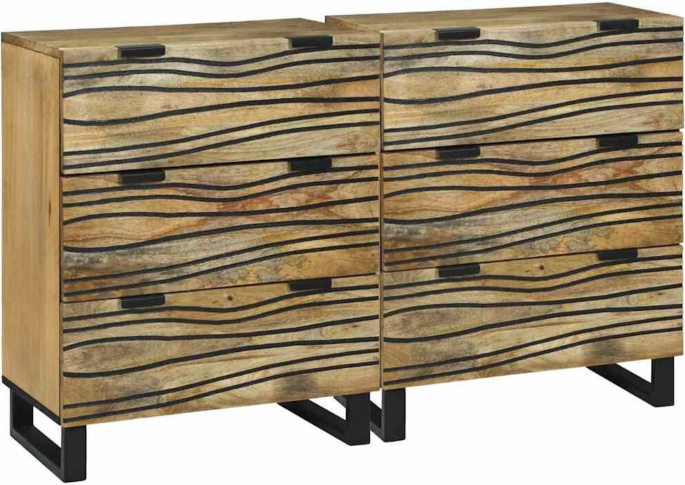vidaXL Ensemble de buffet 2 pc Naturel 120 x 33 x 75 cm