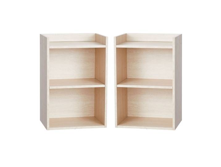 Lots de 2 tables d'appoint polyvalentes avec étagère réglable beige