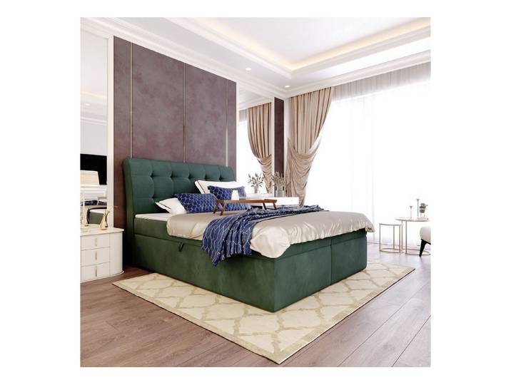 Fun Möbel Boxbett Schlafzimmerbett DASIO in Stoff Cloud (inkl. Kaltschaumtopper und Topper)