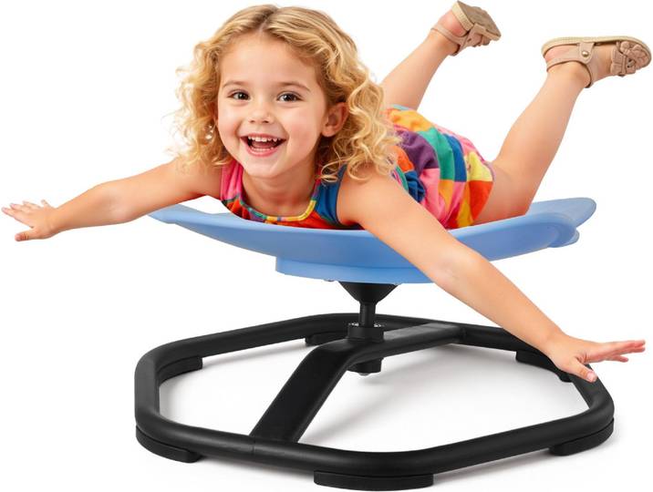 Chaise tournante sensorielle pour enfants VEVOR chaise tournante sensorielle en forme d'éléphant\, capacité de charge 100 kg\, jouet sensoriel avec pied métallique antidérapant\, pour favoriser la coordination équilibre concentration\, bleu