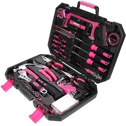 Sixtol, Werkzeugkoffer, Home Pink 128 (128 Teile)