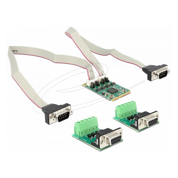 Delock MiniPCIe I/O PCIe full size 2 x Serial RS-422 / 485 with 600 W Surge (0.30 m) (95245)
