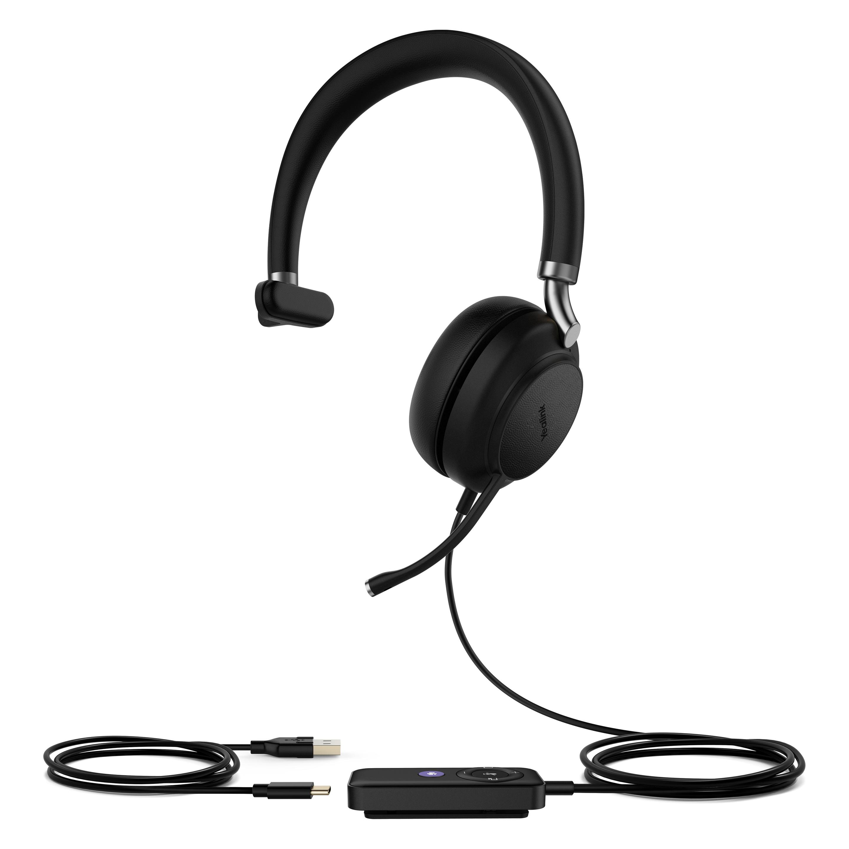 Yealink UH38, Avec fil &sans fil, 20 - 20000 Hz, Appels/Musique, 110 g, Casque, Noir (Kabelgebunden, Kabellos, USB-C, Microsoft Teams) (1308083)